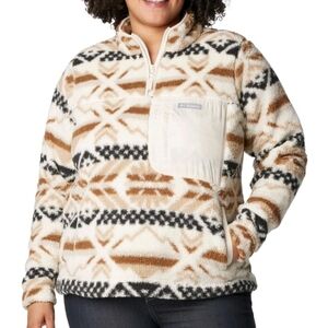 COLUMBIA WEST BEND 1/4 ZIP SHERPA FLEECE PULLOVER. SOUTHWEST PRINT. SZ XXL.